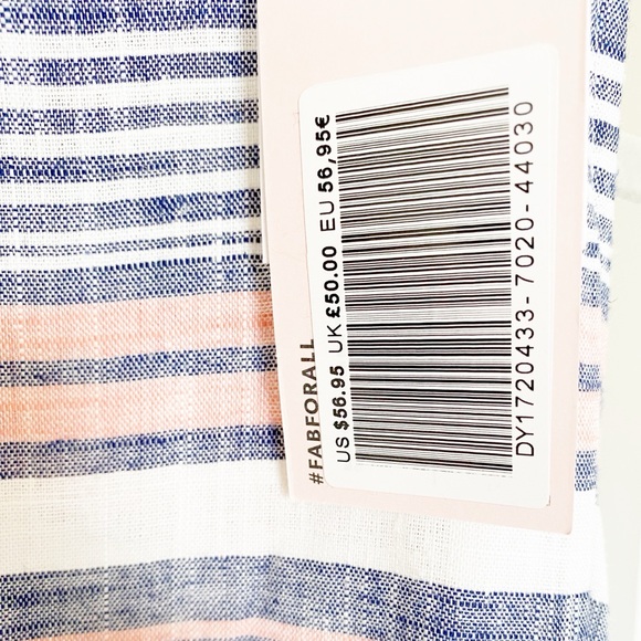 NWT JustFab Striped Sleeveless Linen Fit & Flare Dress in Size Medium - Picture 5 of 11